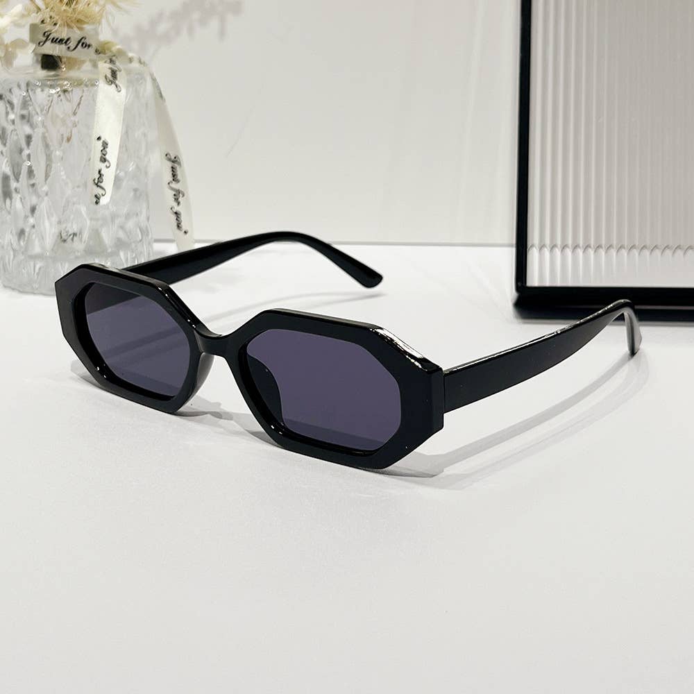 New geometric fashion polygon minimalistic sunglasses