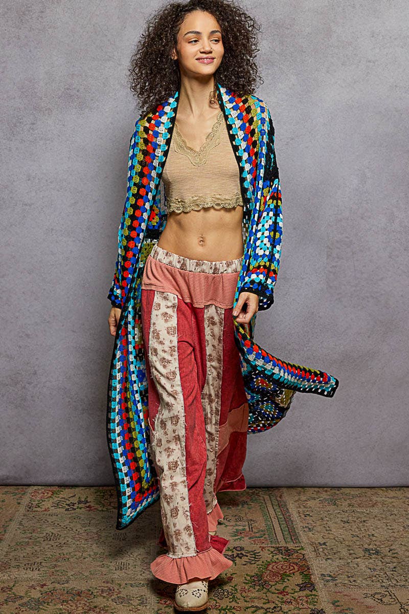 Long Sleeve Various Colors Crochet Cardigan