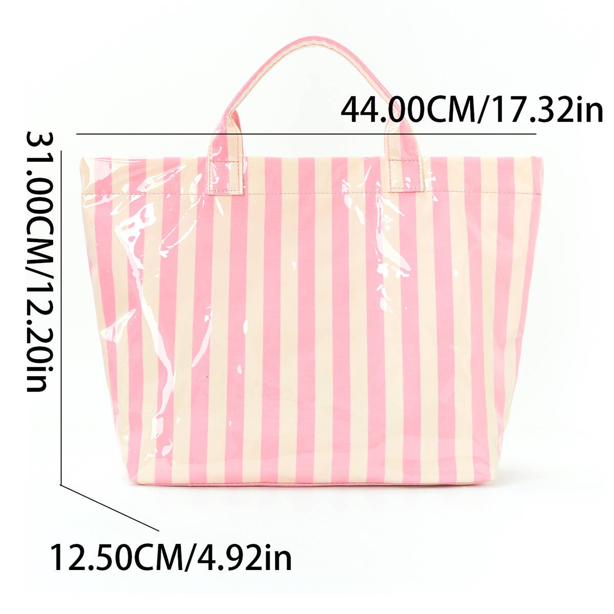 Color block Striped Tote Bag PVC Handbag