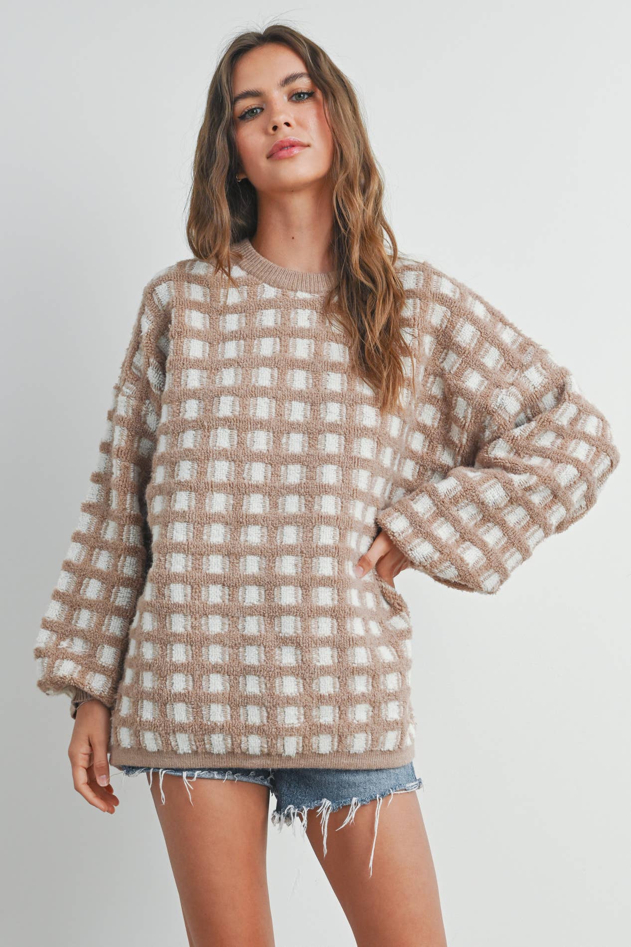 Checkered Oversized Sweater