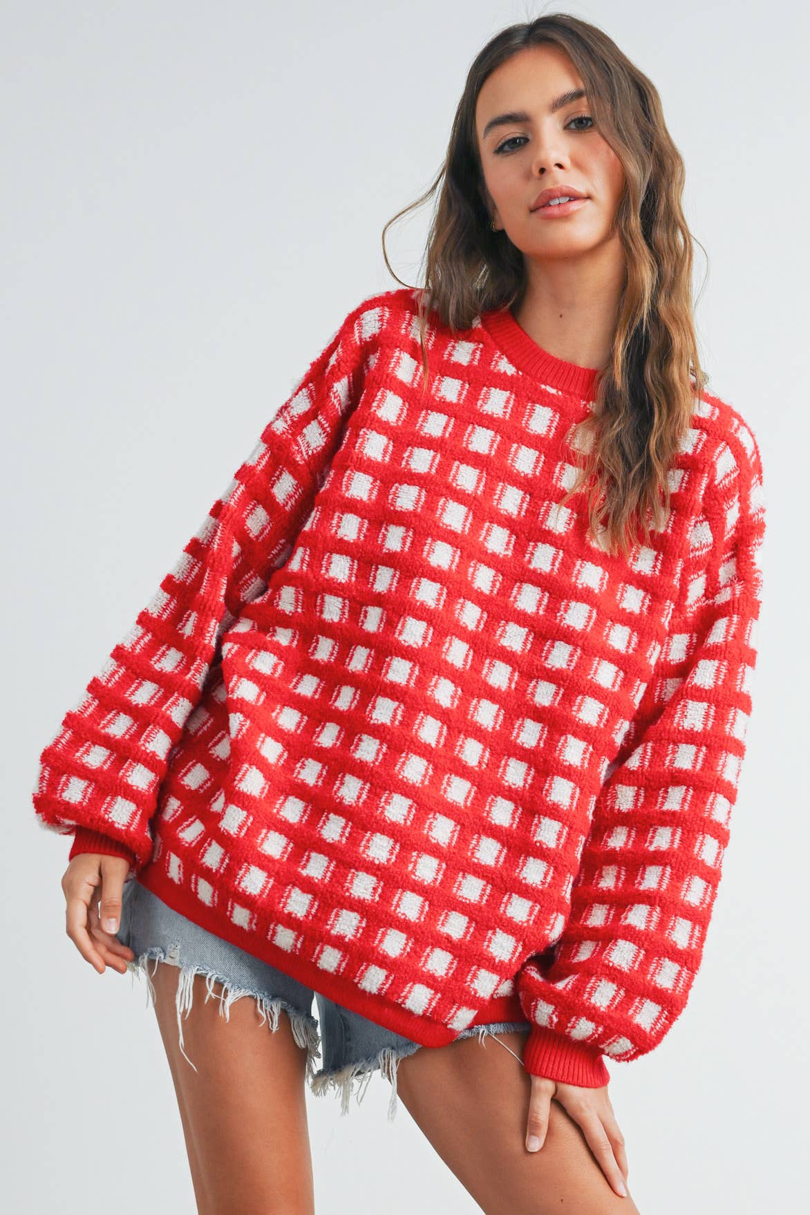 Checkered Oversized Sweater