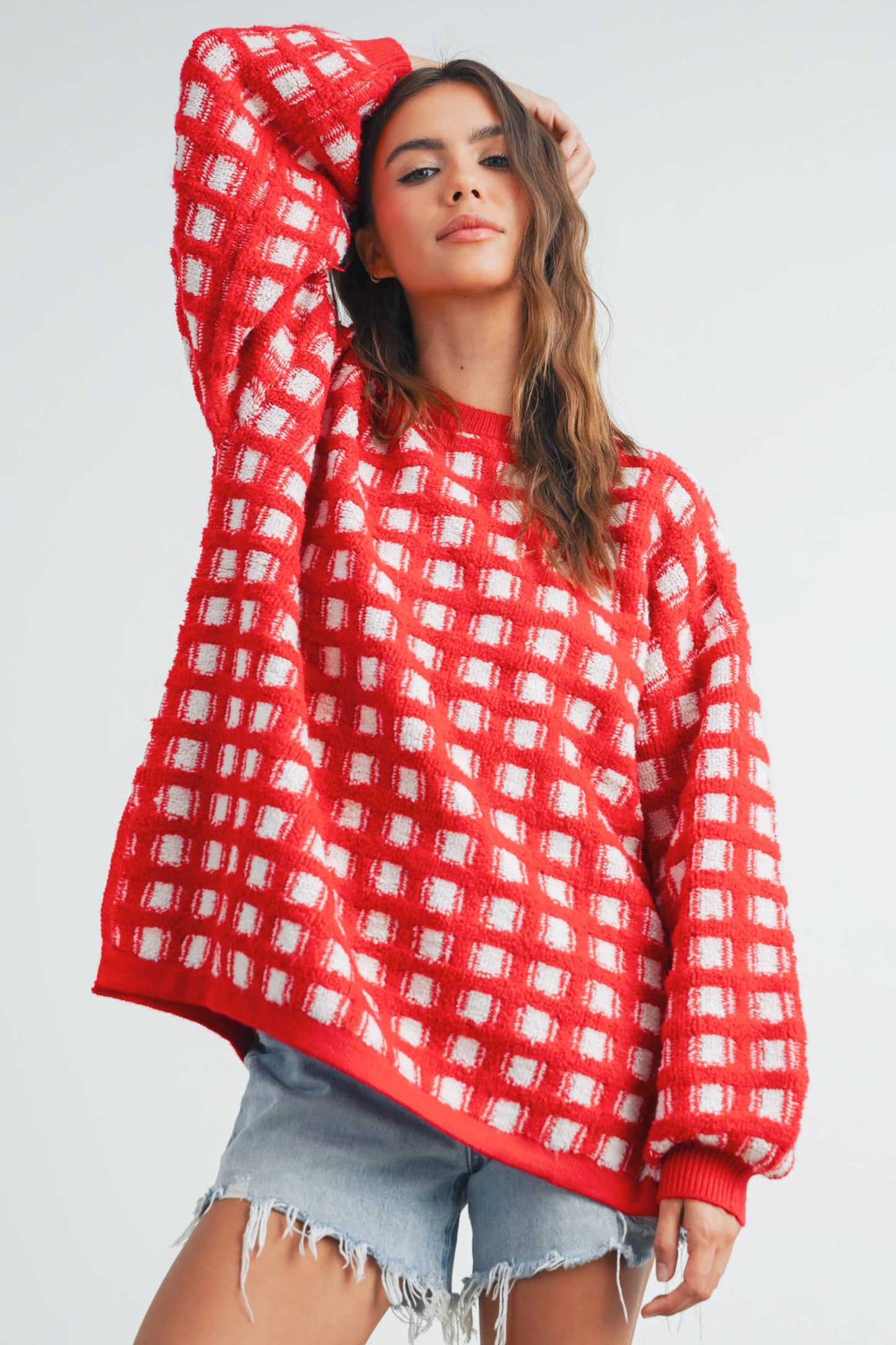 Checkered Oversized Sweater