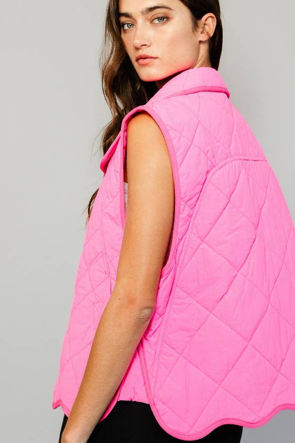 IT2068 | [OUTLET SALE] Quilted Vest With A Down-filled