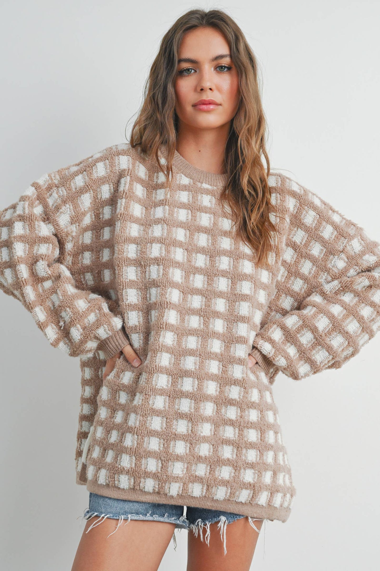 Checkered Oversized Sweater
