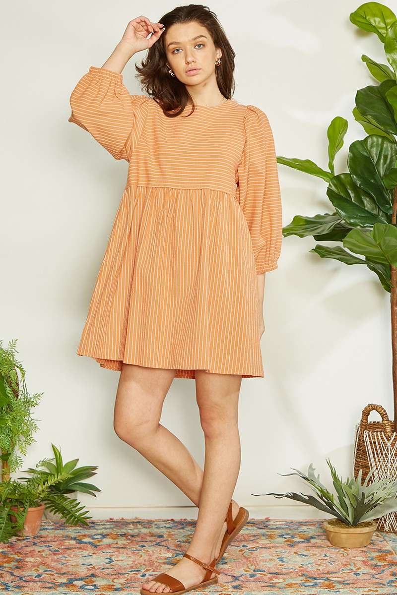 PUFF SLEEVE BABYDOLL DRESS