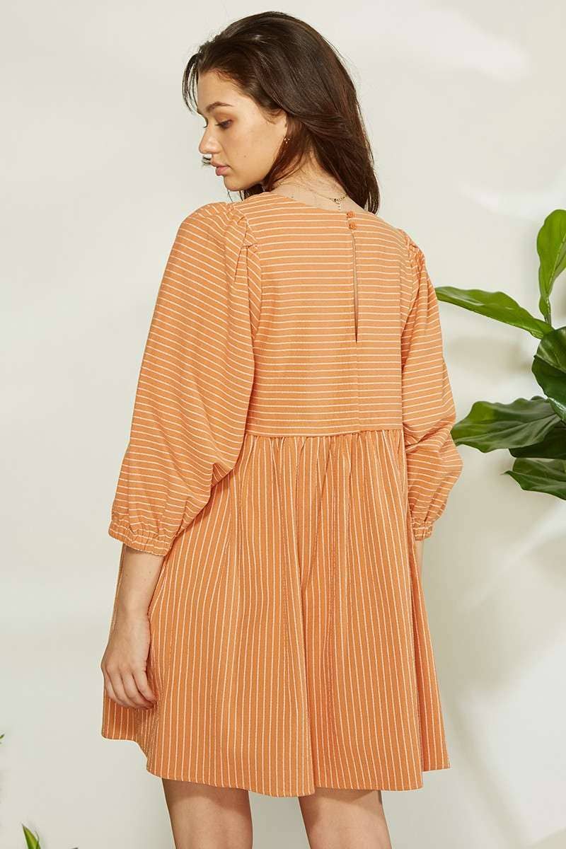 PUFF SLEEVE BABYDOLL DRESS