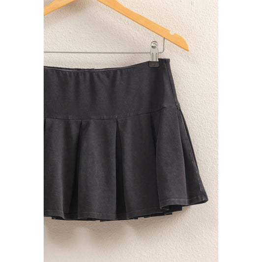 Mid Rise Pleated Mini Skort