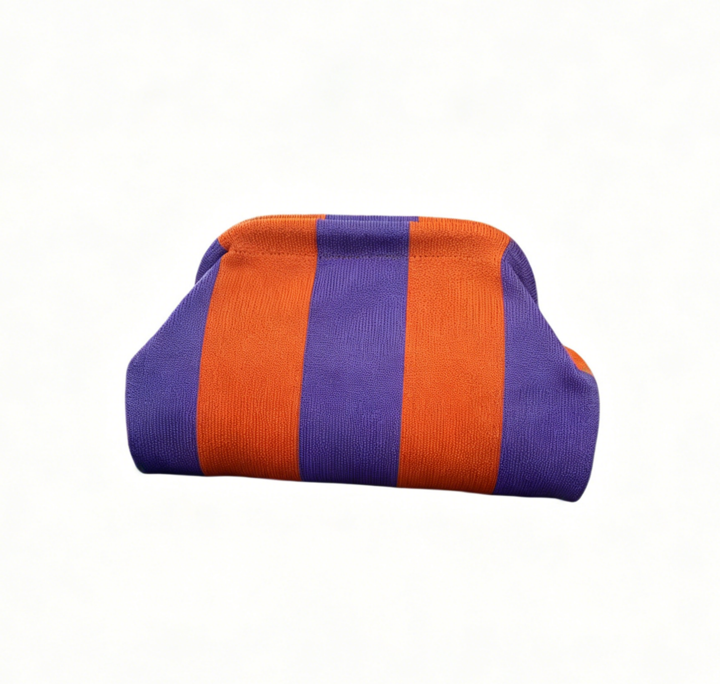Stripe Knit Cosmetic Bag Beach Knit Clutch Pouch