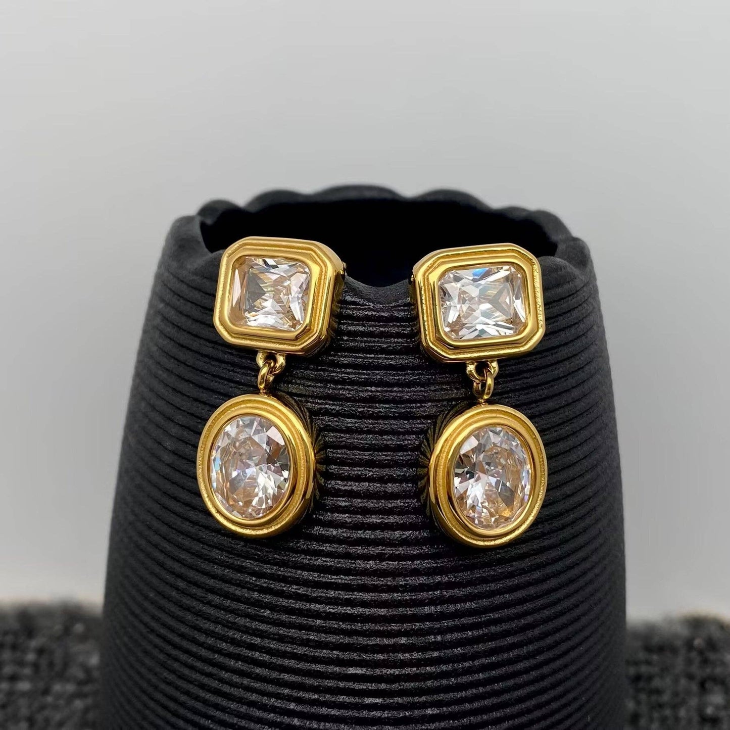 18K Gold Plated S.Steel Dangle Earrings