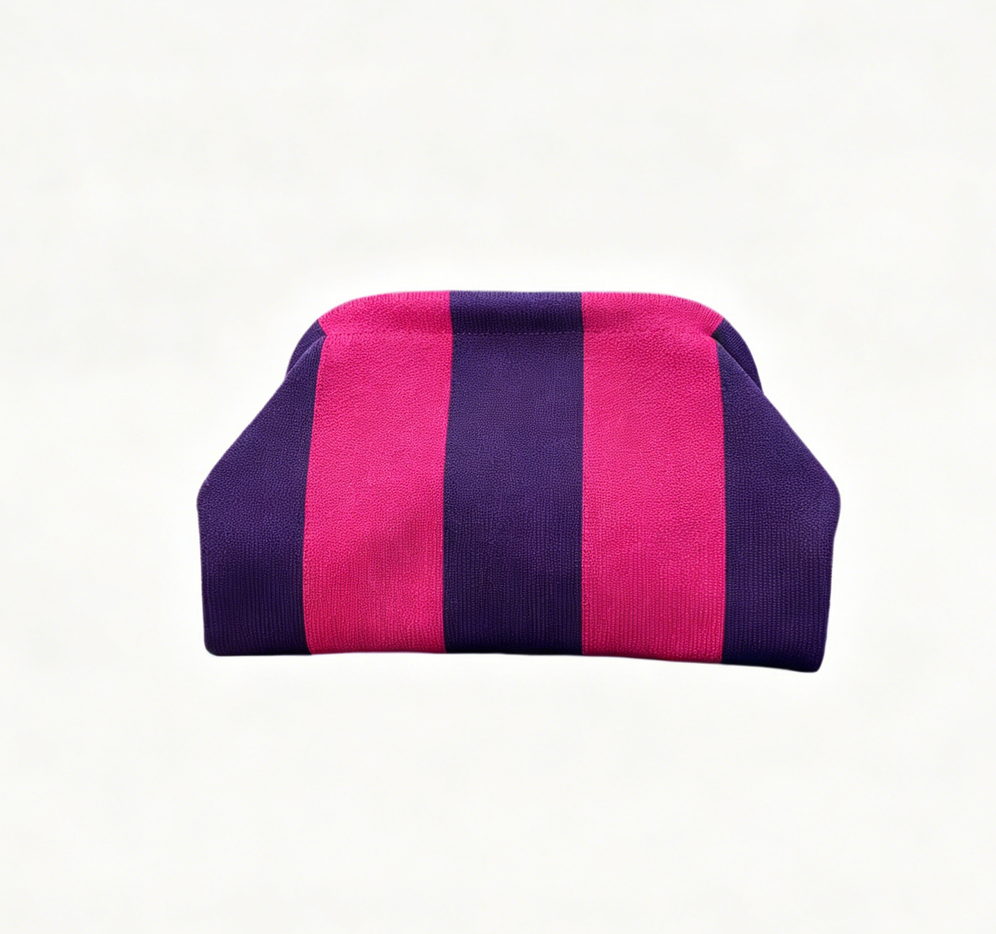 Stripe Knit Cosmetic Bag Beach Knit Clutch Pouch