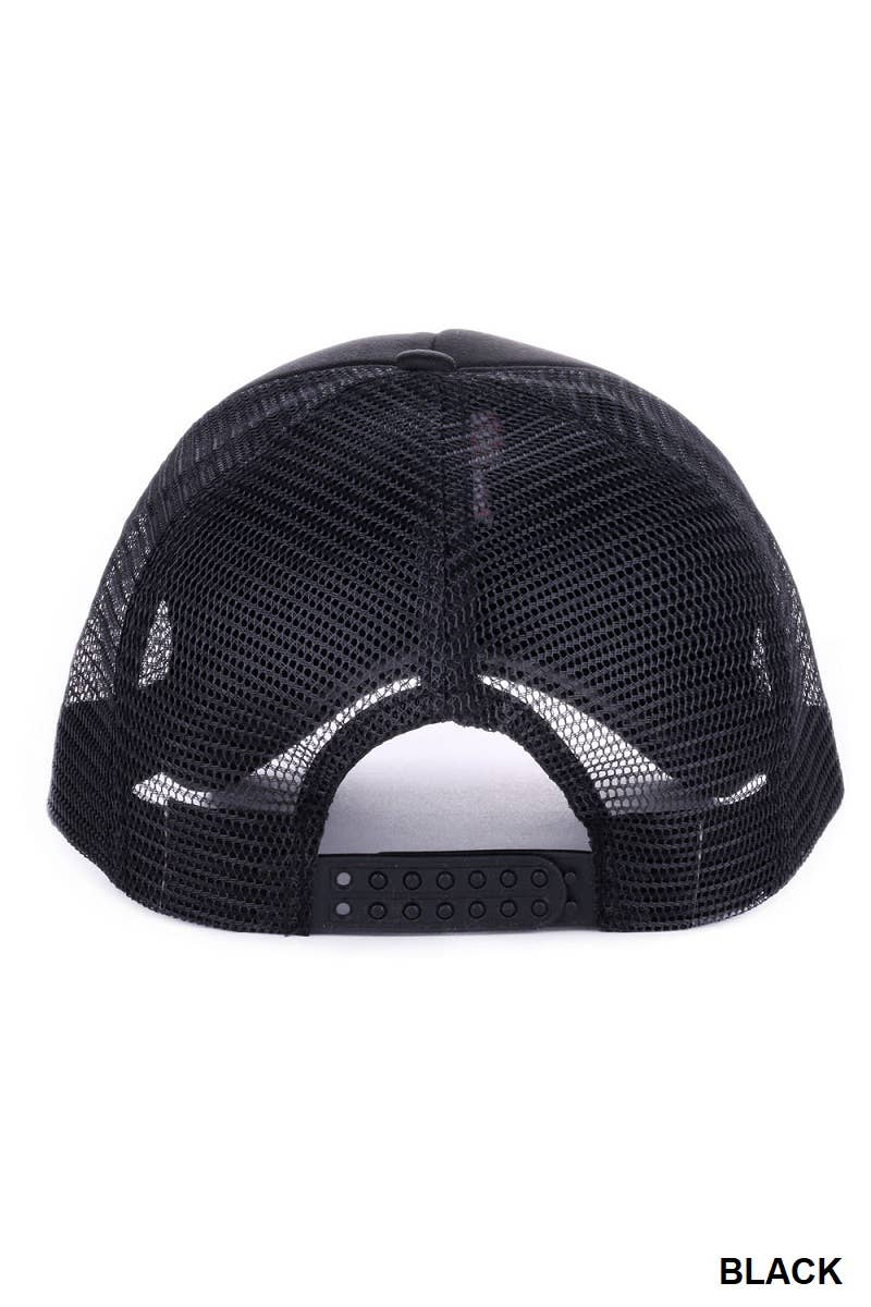 `.Ribbon Bow Embroidery Trucker Hat