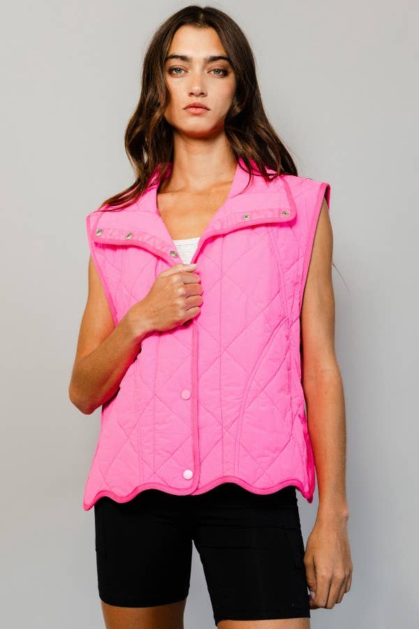 IT2068 | [OUTLET SALE] Quilted Vest With A Down-filled