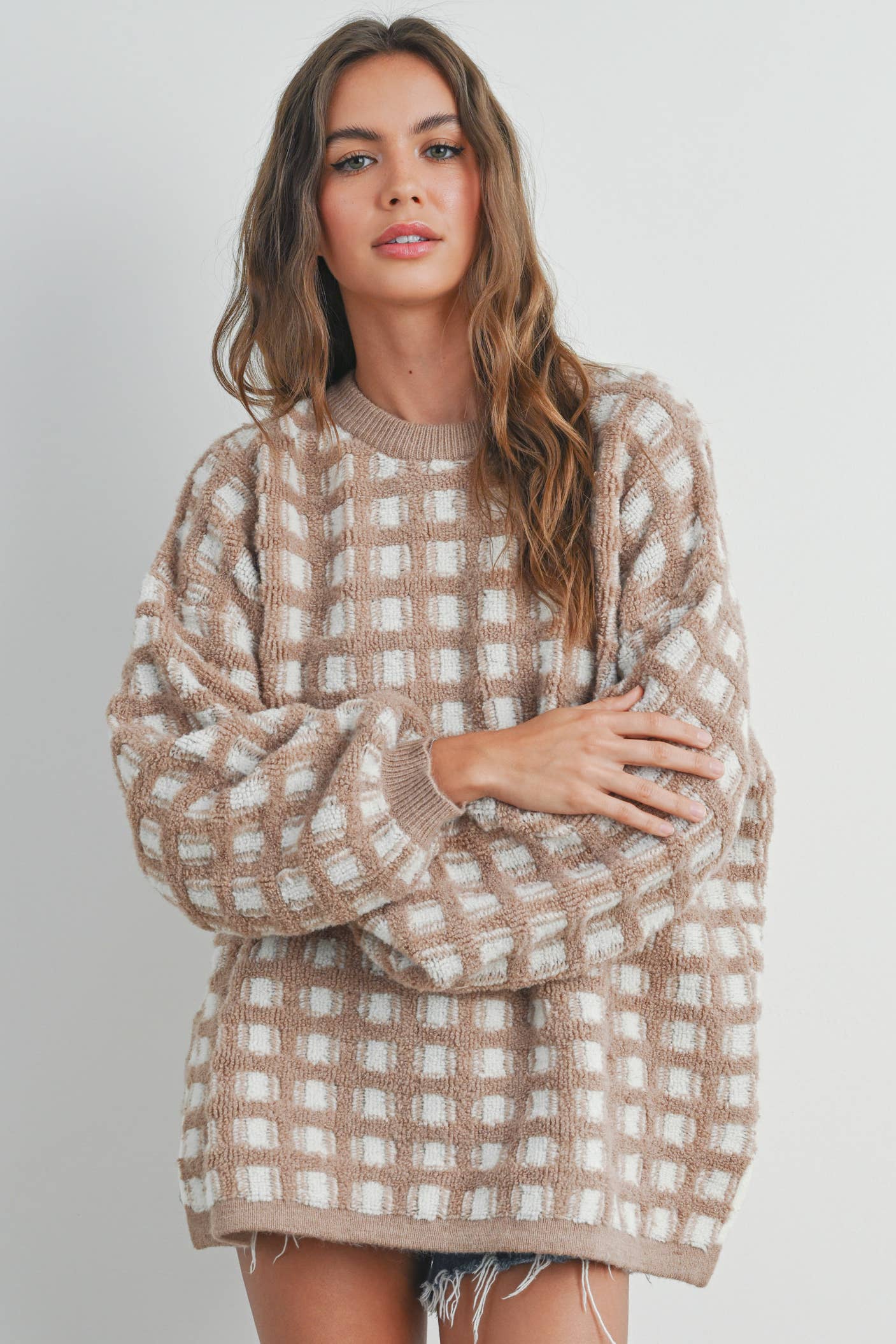 Checkered Oversized Sweater