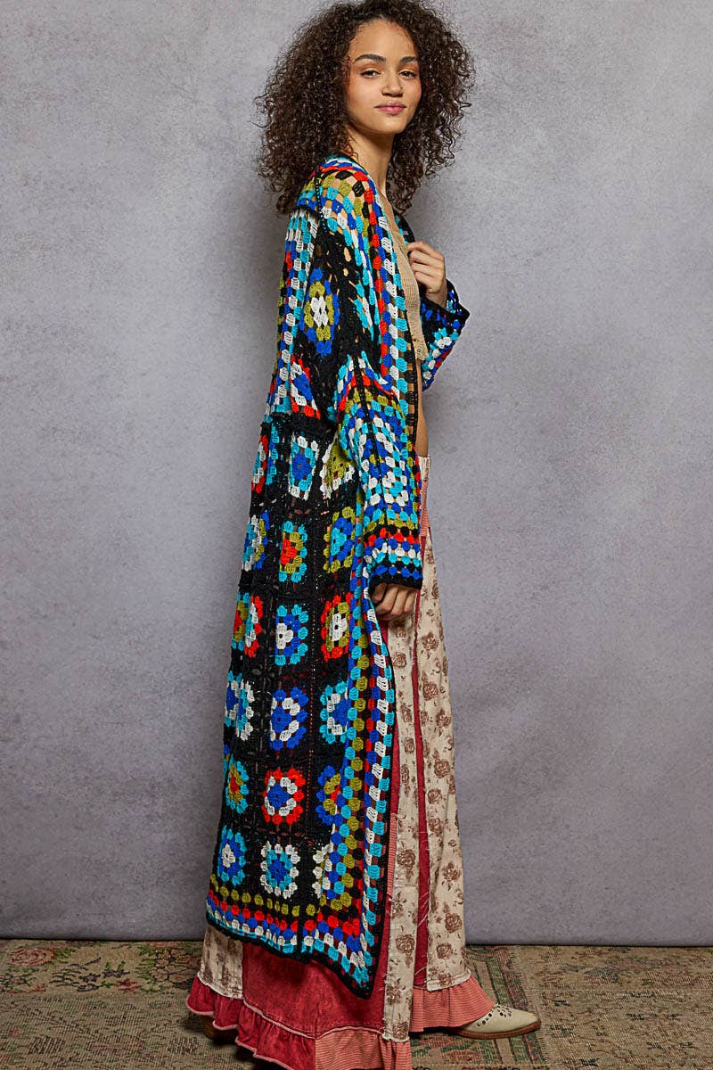 Long Sleeve Various Colors Crochet Cardigan