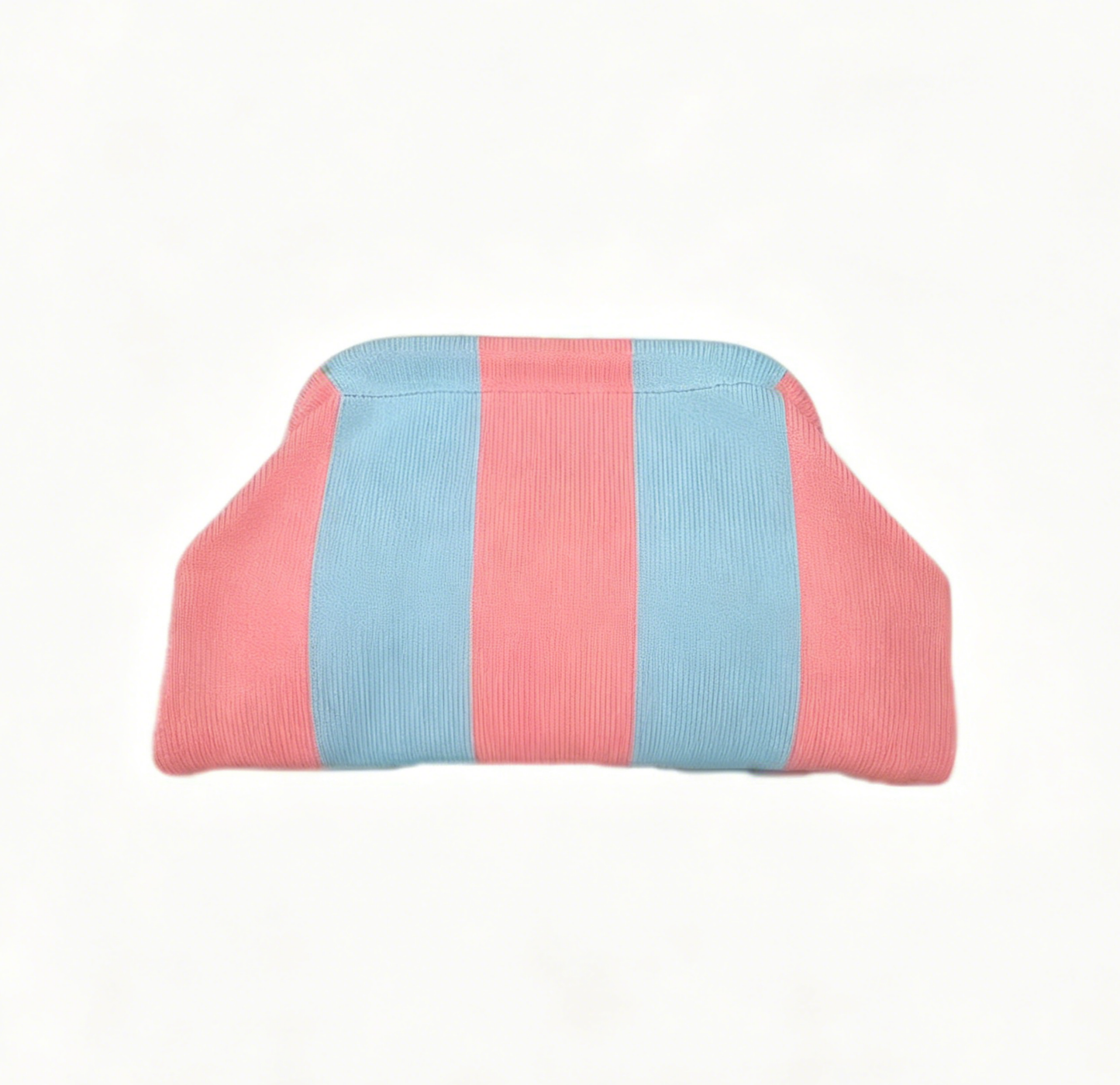 Stripe Knit Cosmetic Bag Beach Knit Clutch Pouch
