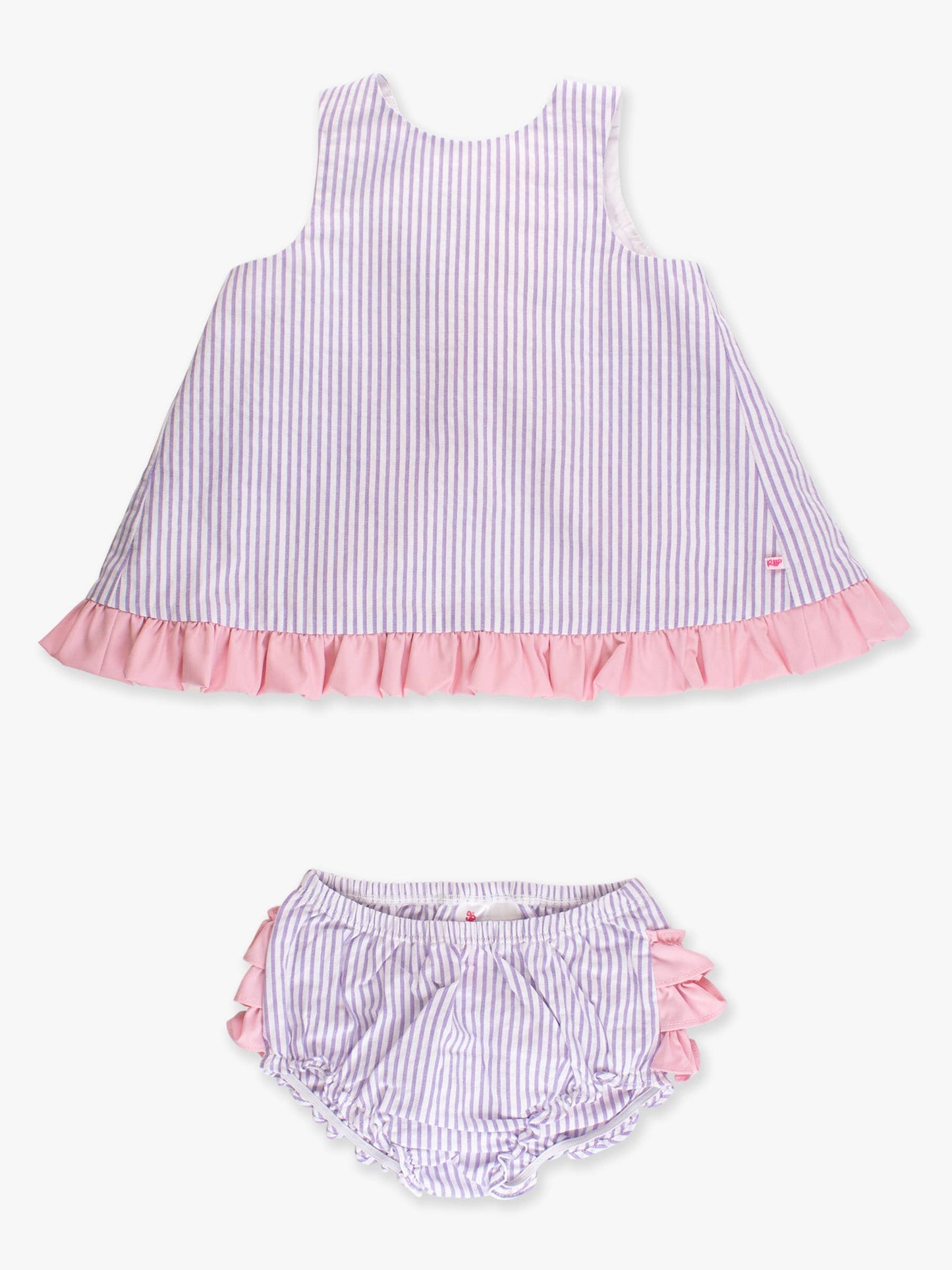 Baby Girls Wisteria Purple Signature Seersucker Ruffle Swing Top & Ruffle Bloomer Set