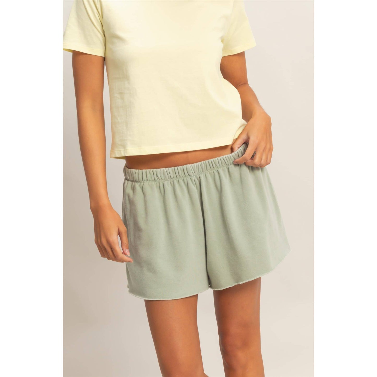 Mineral Wash French Terry Shorts and T- shirt set