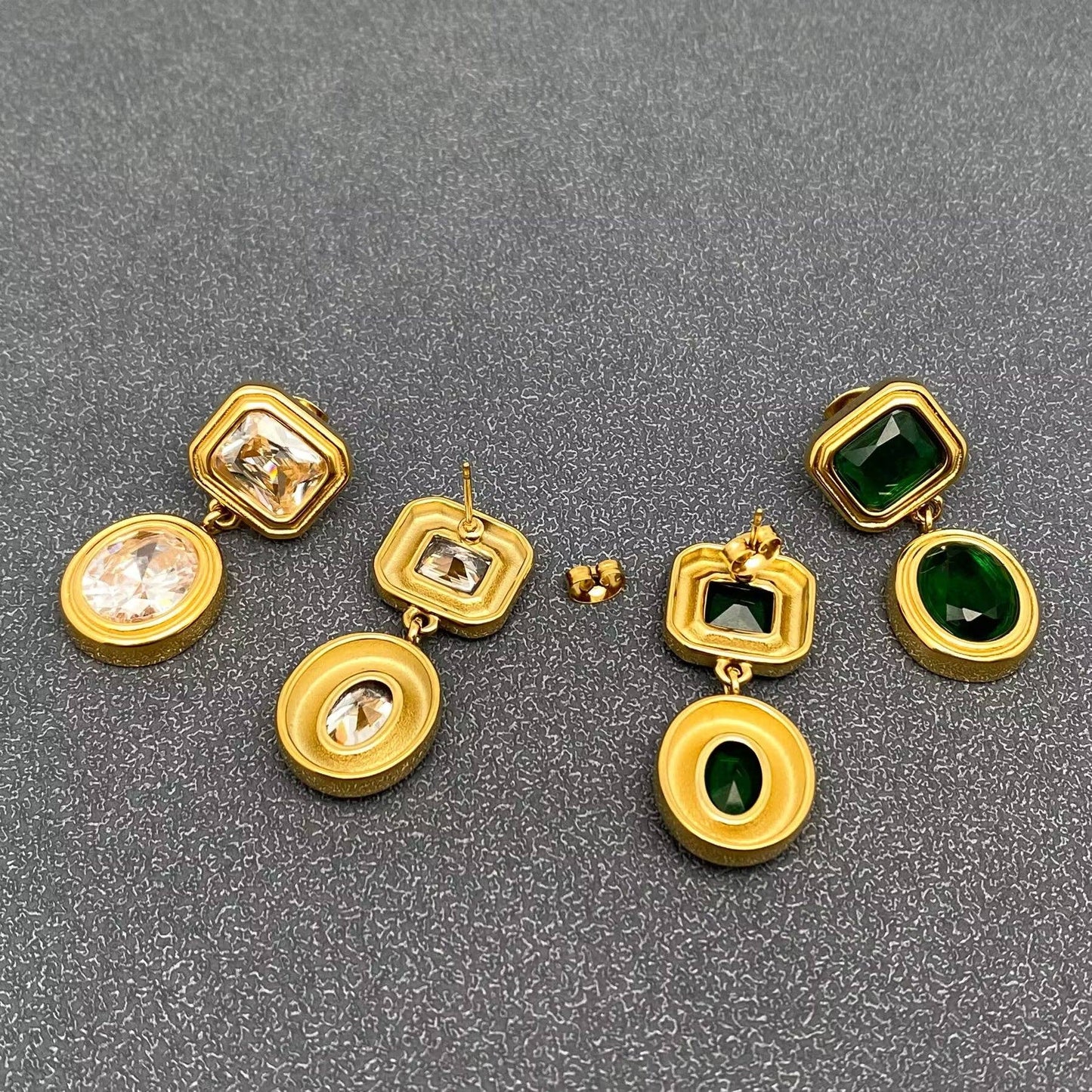 18K Gold Plated S.Steel Dangle Earrings