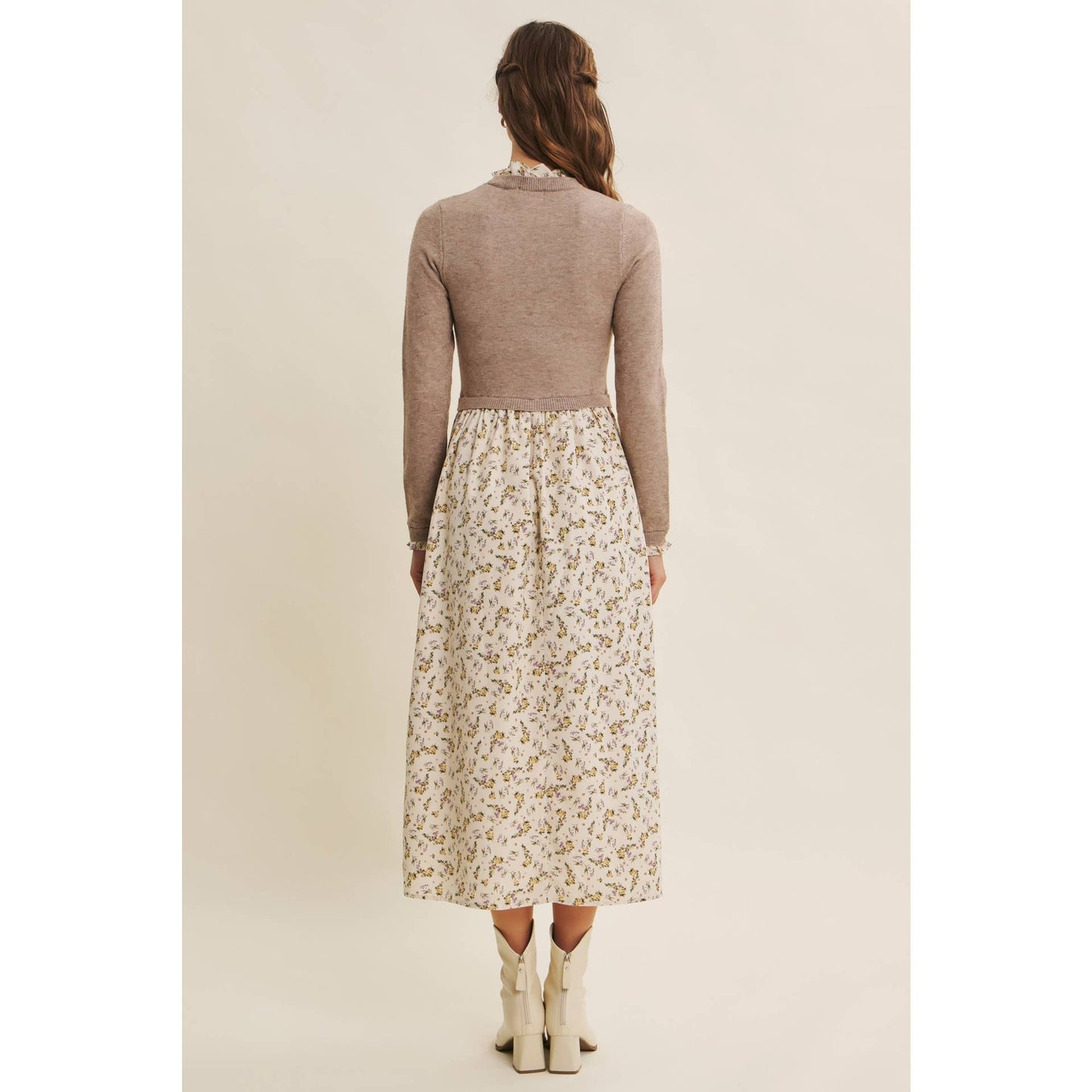 RUFFLED SWEATER DRESS