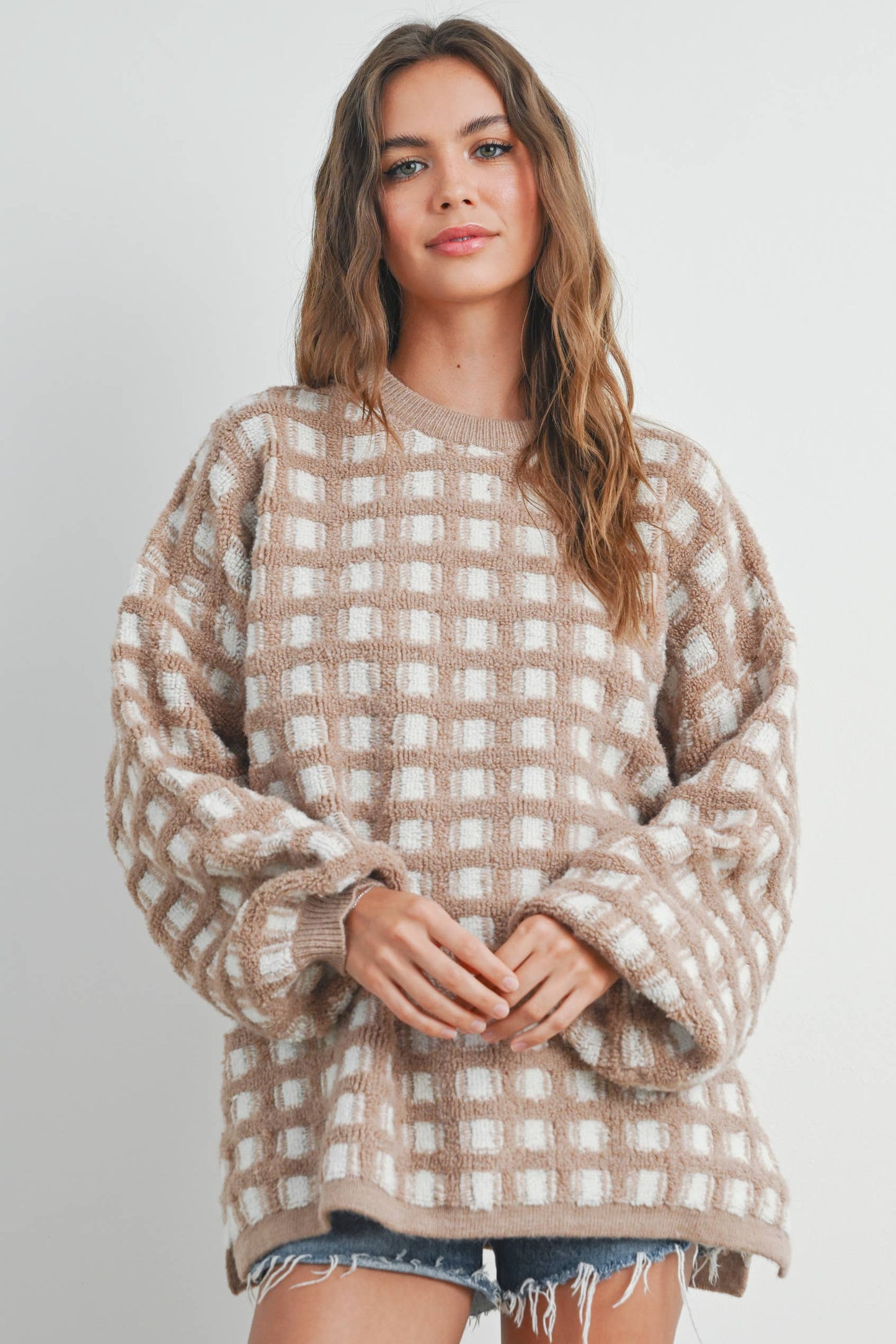 Checkered Oversized Sweater