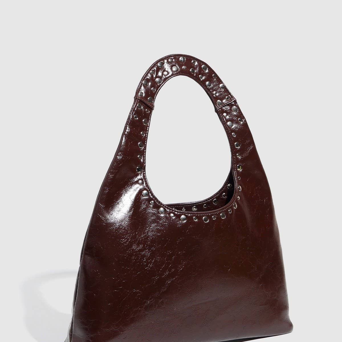 Vintage Punk Studded Large Shoulder Bag