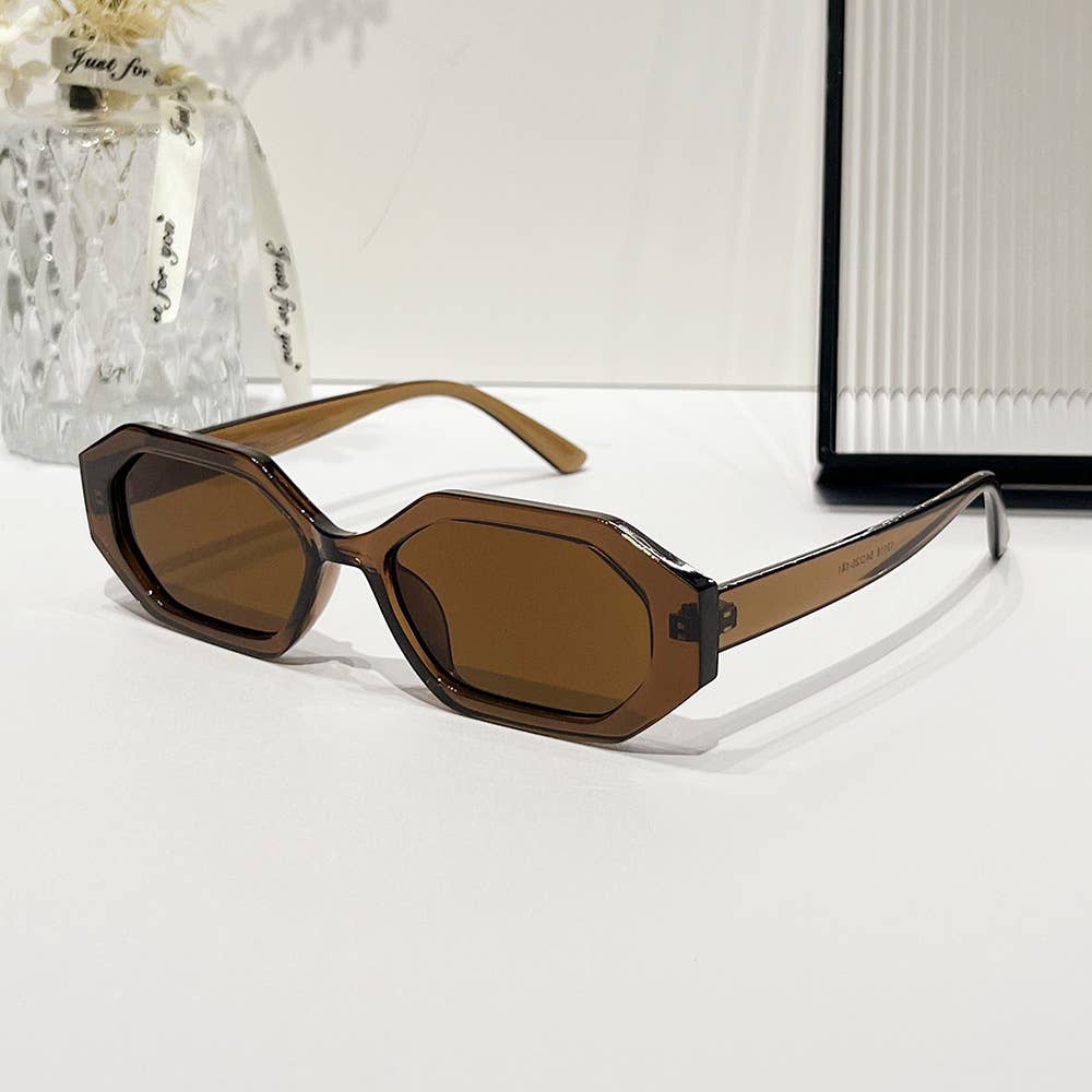 New geometric fashion polygon minimalistic sunglasses
