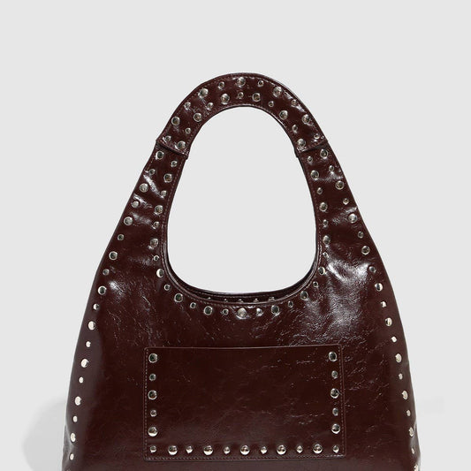 Vintage Punk Studded Large Shoulder Bag