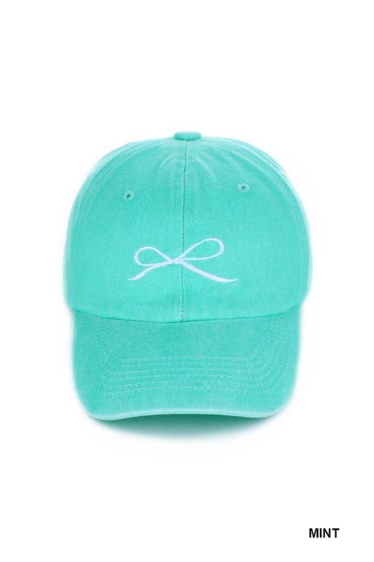 `.Ribbon Bow Embroidery Trucker Hat