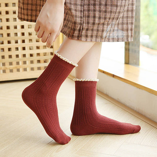 Ruffle detail mid socks