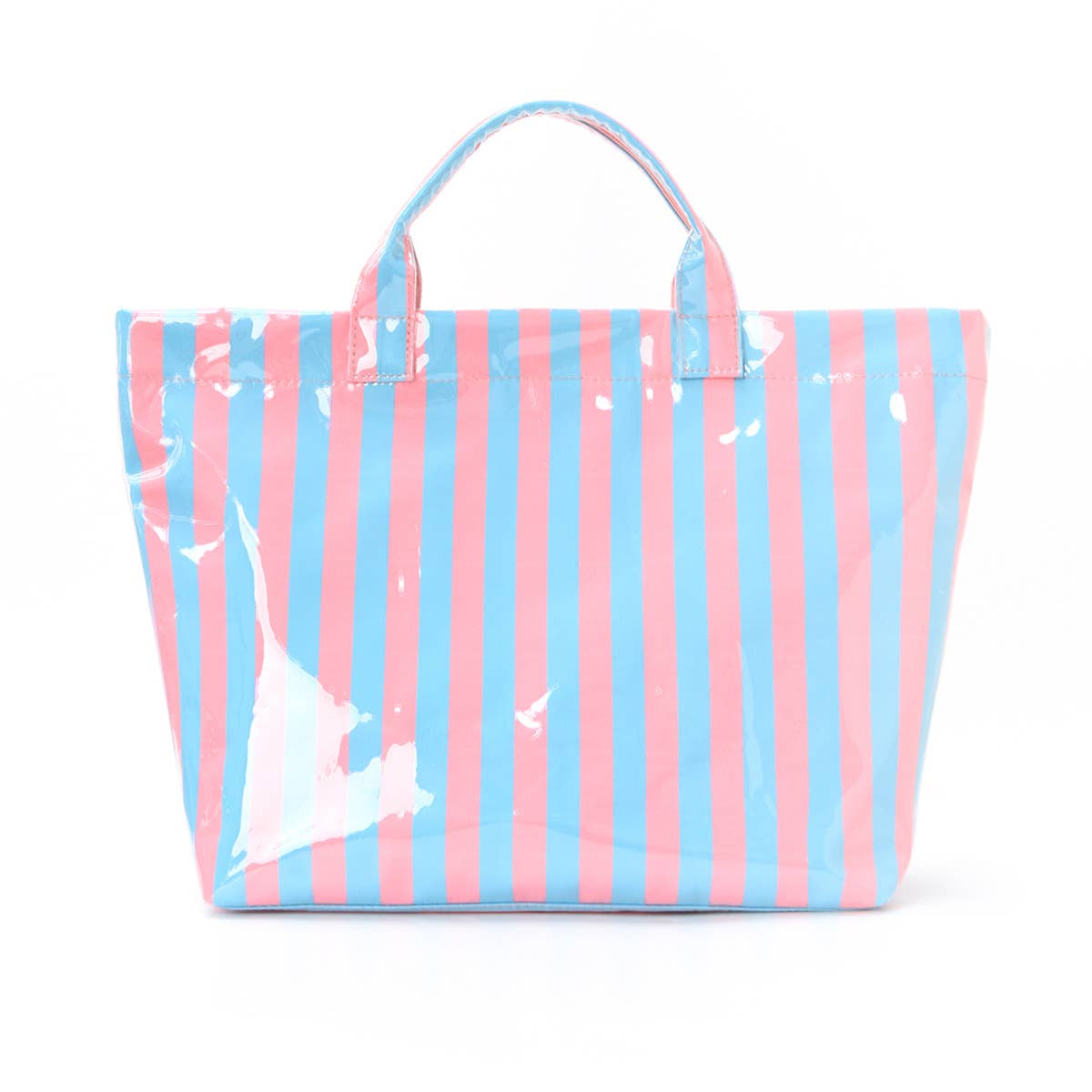 Color block Striped Tote Bag PVC Handbag