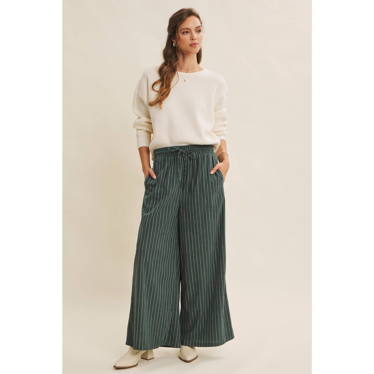 SWEATER WITH SATIN BACK TIE